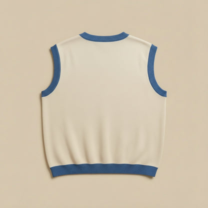 Adonai Blue & Cream Knit Vest